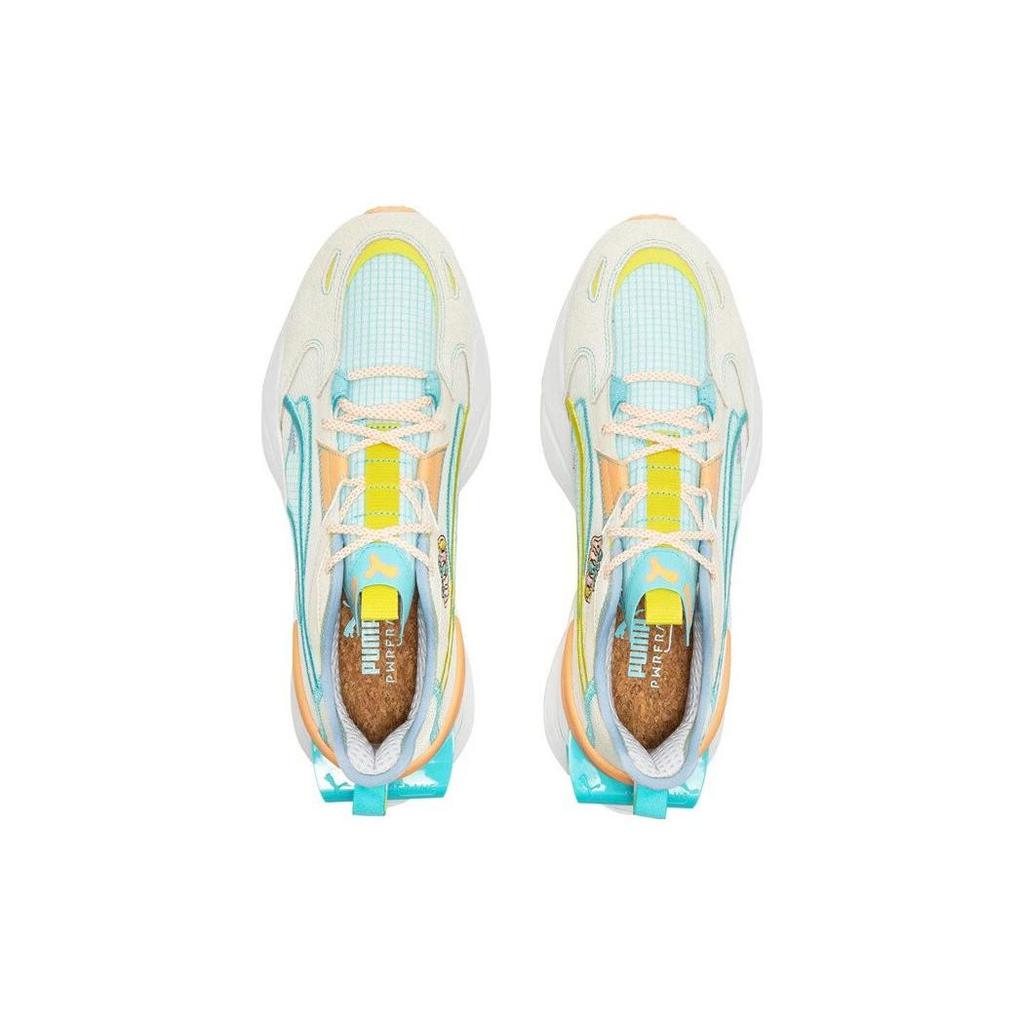 Puma Pwrframe Fabric Cowhide Synthetic Suede Casual Comfortable Low-Top Lifestyle Shoes Unisex Sneaker Orange Pink 390036-02