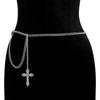 Punk Gothic Cross Waist Chain Jk Accessories Skirts Chain Pants Chain For Women Girls Body Chain Simple Cross Waistband Gifts