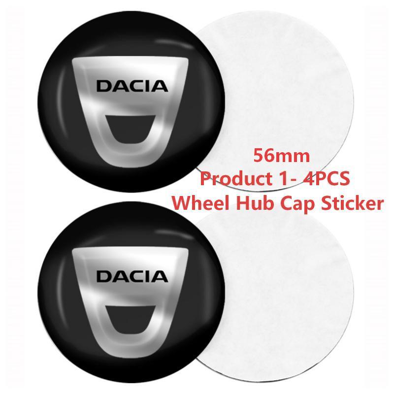 4PCS Anti-Friction Car Hub Cap Kit 56mm-Wear Resistant Car Sticker Fit Dacia Sandero Duster Jogger Spring Logan Bigster Lodgy