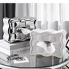 Luxury Cream Biscuit Tissue Box Living Room Table Decoration Storage Accessories Ceramic Modern Home Art