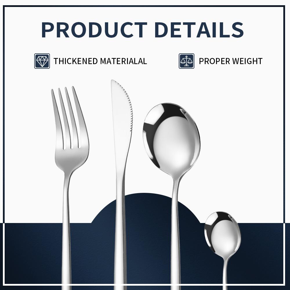 24 шт. Набор столовых приборов из нержавеющей стали, золотые вилки, ножи, чайные ложки, столовая посуда, столовые приборы, кухонные принадлежности для вечеринки в отеле, подарок