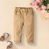 Брюки цвета хаки для малышей, мягкие брюки с эластичной резинкой на талии, повседневные брюки для школьной формы, всесезонные