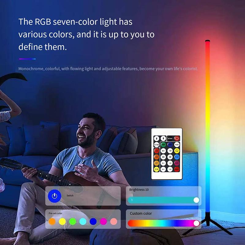 1 шт. Торшер с RGB-подсветкой | Управление пультом/приложением, Разноцветный движущийся свет, Синхронизация с музыкой | Подходит для гостиной,