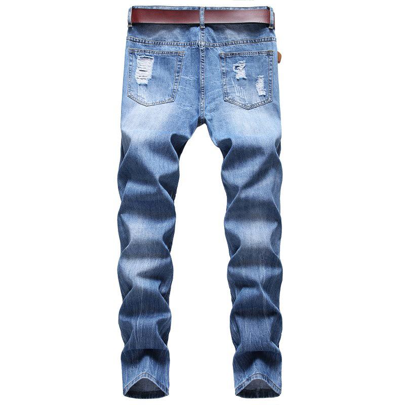 2024 Осень/Зима Европейские и Американские Модные Мужские Джинсы с Нашивками, Пирсинг, Персонализированные Джинсы, Модные Брюки