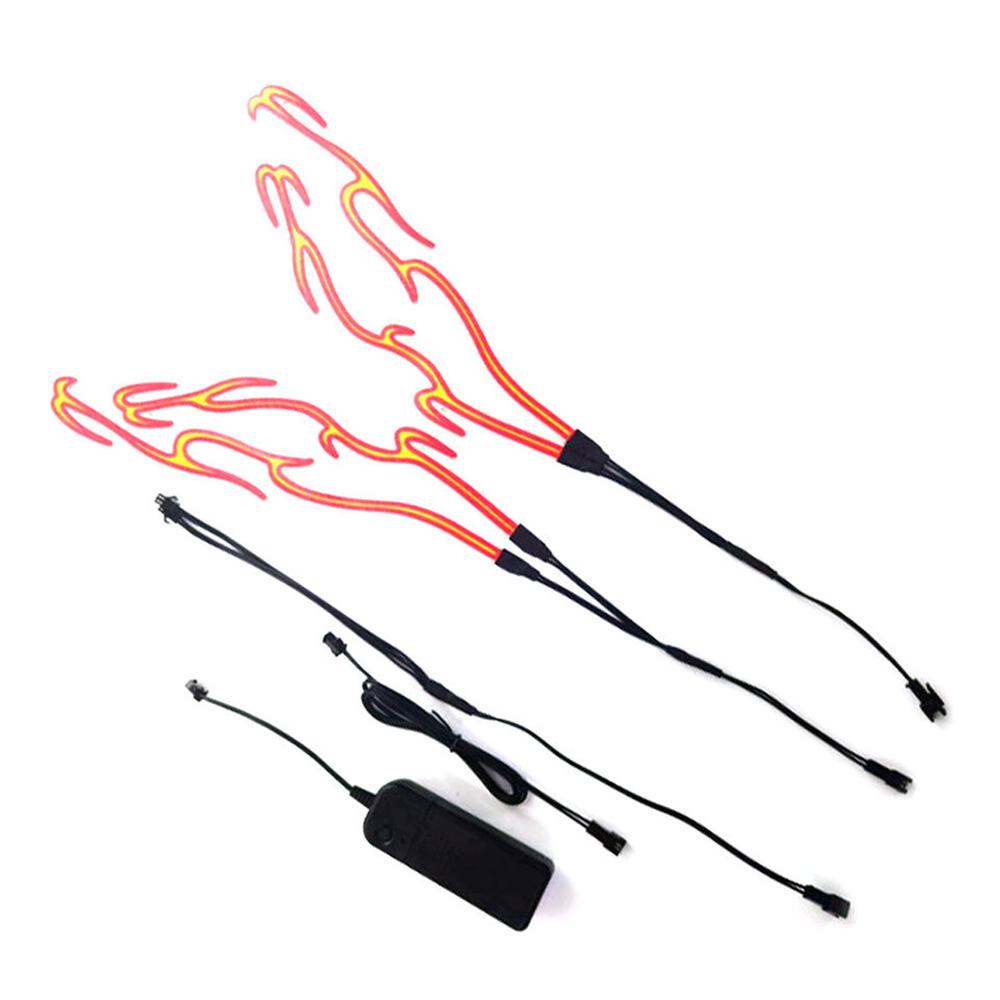 1 пара Светодиодная лента холодного света для мотоциклетного шлема, водонепроницаемая наклейка, мигающее предупреждение