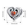 Bamoer 925 Silver Red Heart Skull Pendant Jesus Cross Beads for Women Bracelet Accessories DIY Religious Beliefs Gift