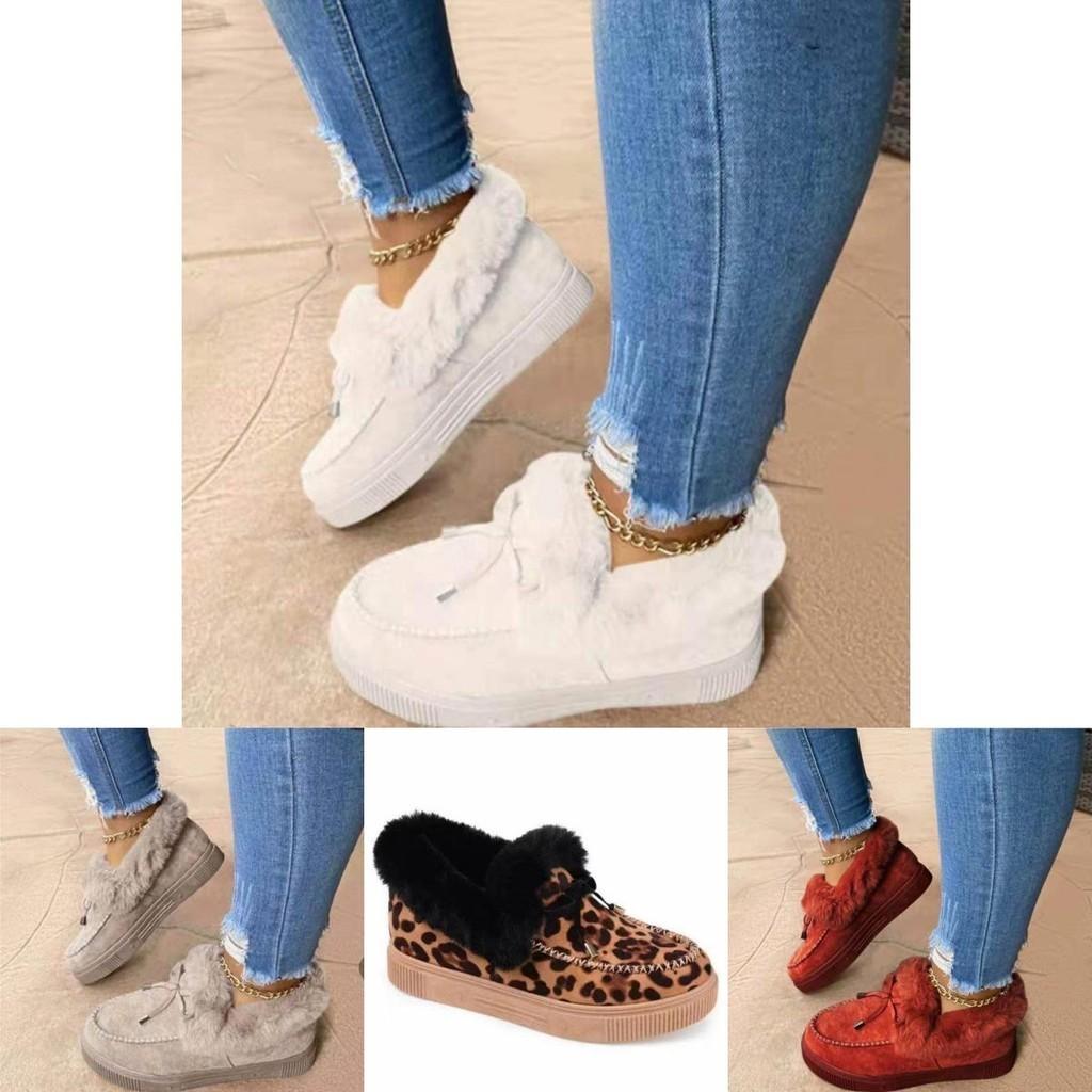 Warmth Guaranteed Women's Winter Plush Snow Shoes With Round Head
