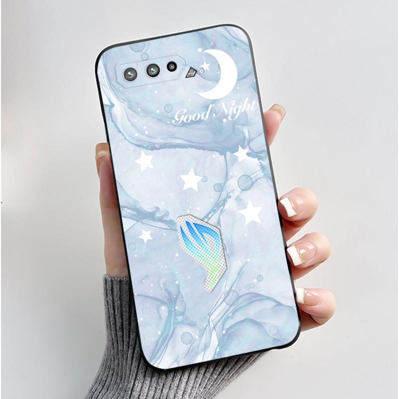 Чехол для Asus ROG Phone 5 5s ZS673KS I005DA I005DB ZS676KS Чехол Эстетичный Модный Милый Кот Мягкий Силикон Черный ТПУ Задняя Крышка