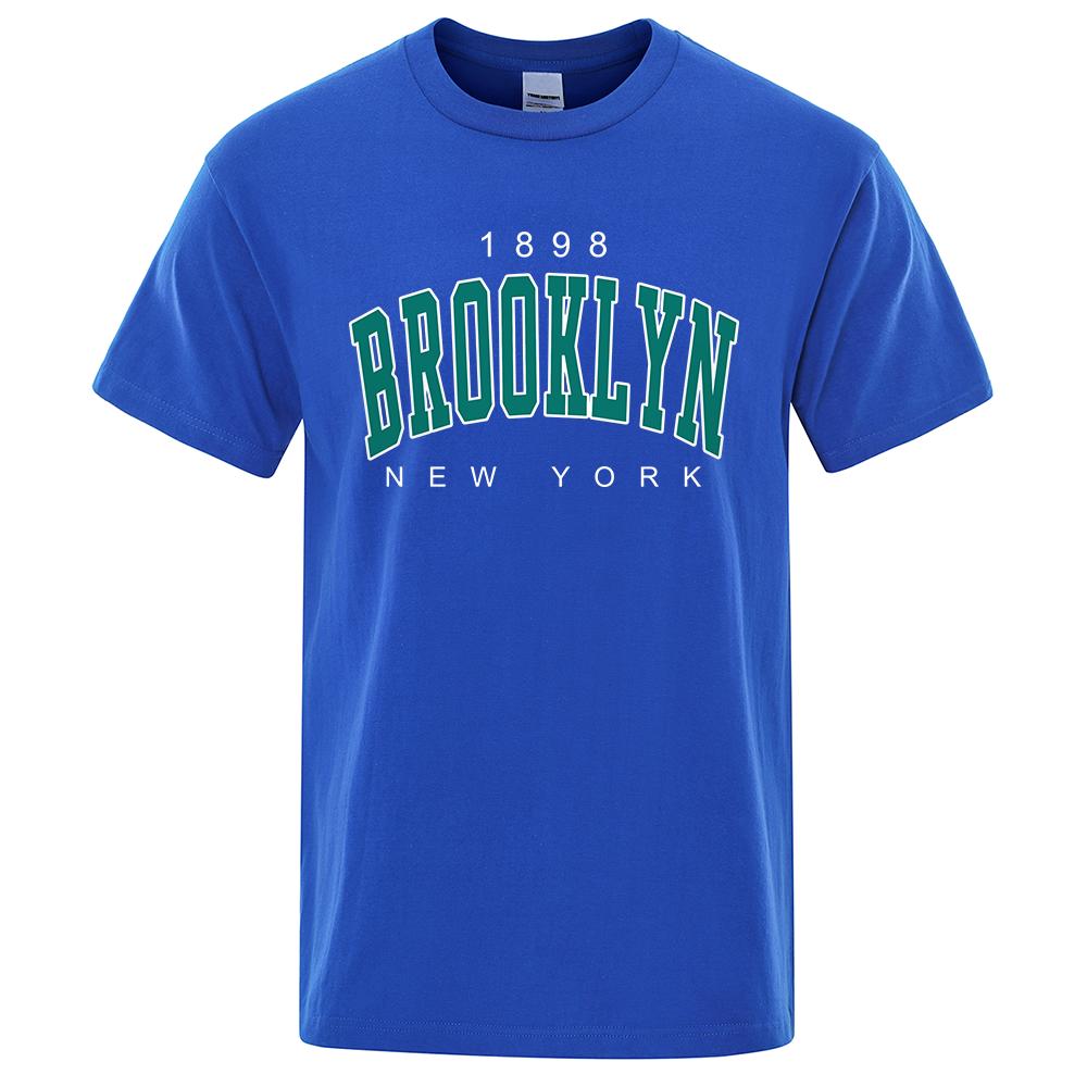1898 Brooklyn New Your USA City Street Printed T-shirts Men O-Neck Oversize Short Sleeve T Shirt Airwear Tees