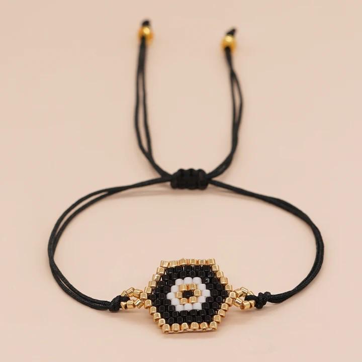 Браслет из бусин «Глаз дьявола» ручной работы с дизайном стеклянной ниши