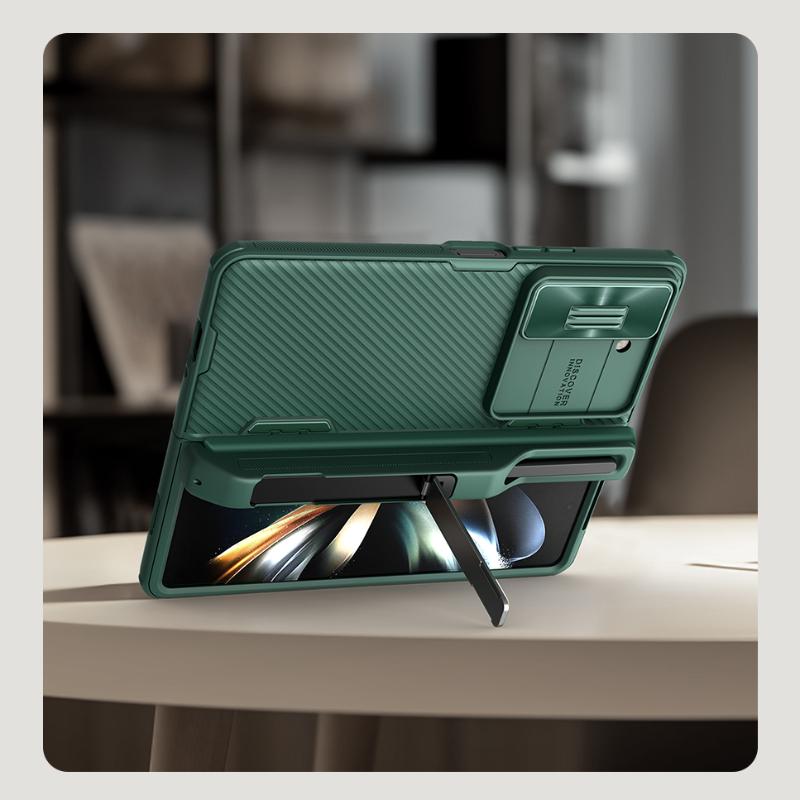 NILLKIN For Samsung Galaxy Z Fold 5 Case With Pen Slot Phone Holder Frosted Shield Fold 180°Folding Cover For Samsung Z Fold5 5G