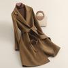 Autumn New Double-sided Woolen Coat Front Shoulder High-end Feeling Small Solid Color Wool Coat Women's Coat