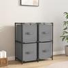 VidaXL Storage Cabinet 4 Fabric Baskets Grey 63x30x71 Cm Steel 337255