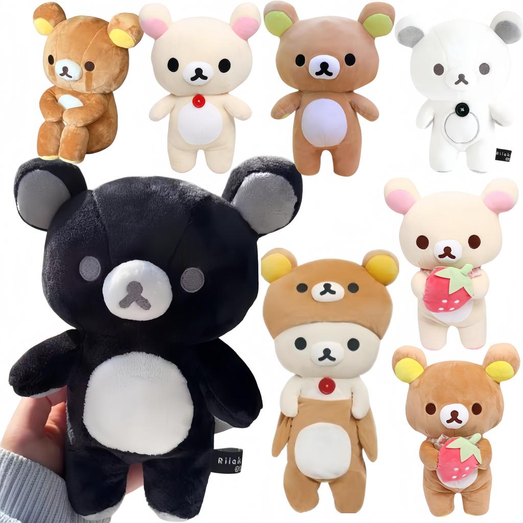 Black and White Rilakkuma Plush Toy CollectionKawaii Rilakkuma Korilakkuma Teddy Bear Peluche Anime Bear Kuma Plushies Stuffed
