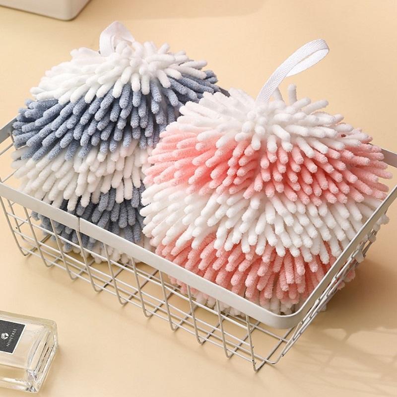 Красочные синельные шарики для рук из микрофибры, подвесное полотенце для рук, домашнее кухонное полотенце для рук для кухни, ванной комнаты