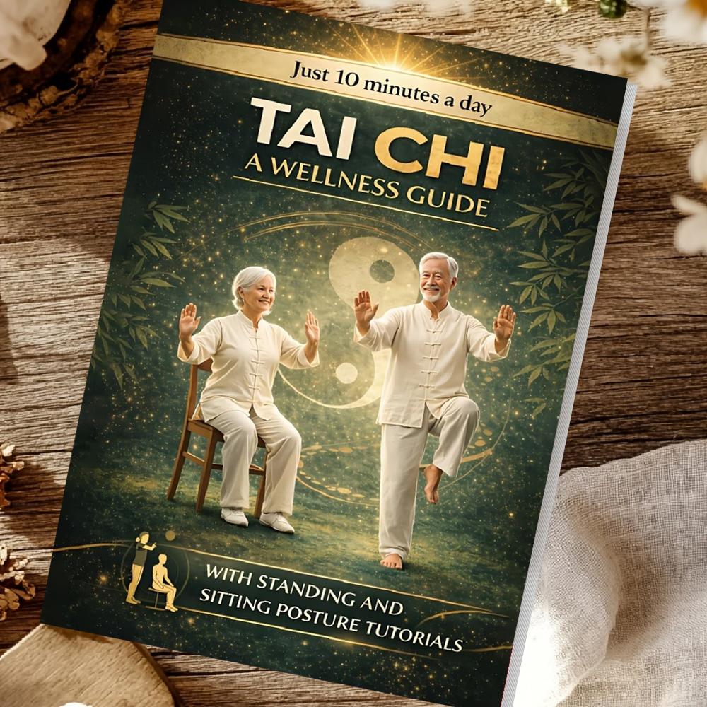 Книга по Тайцзи для пожилых и начинающих Низкоударные упражнения, щадящие суставы, Подходит для Толстая Lay-Flat Руководство со Стоянием Новый