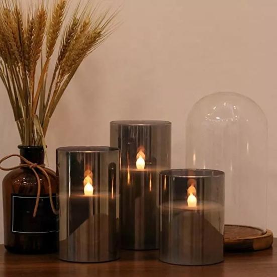 3 шт. беспламенная свеча, светодиодный ночник с дистанционным управлением, мерцающий эффект пламени, свечи на батарейках, украшения для вечеринки