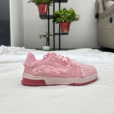 Мода 2024 новая весна и осень розовый джинсовый бахрома ретро туфли-лоферы для женщин пар нишевые спортивные повседневные туфли для мужчин