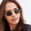 Unisex UV400 Metal Small Frame Gradient Mirror Glasses Oval Sunglasses Men's Shades Sun Glasses