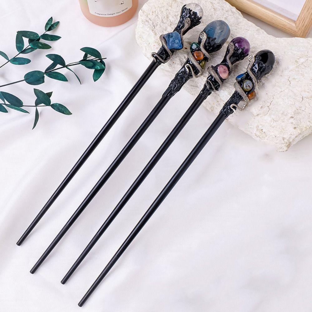 Волшебная палочка из кристаллов ручной работы, ведьмина волшебная трость, изысканная натуральная хрустальная волшебная палочка для косплея