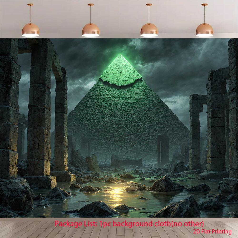 2D plane magical ancient temple and mysterious pyramid suitable for parties room decoration polyester fiber