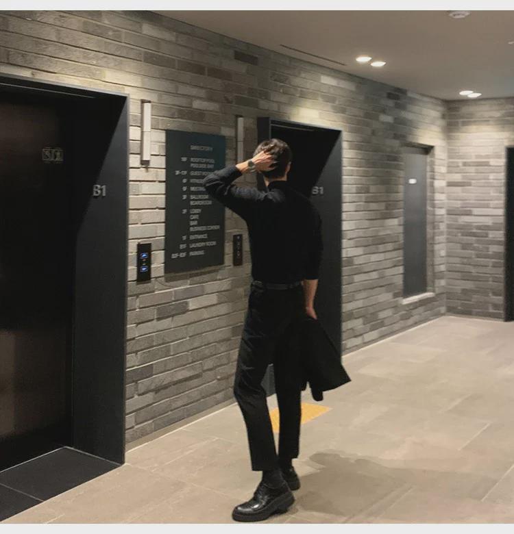 Men's Loose Fit Half Turtleneck Sweater: Korean Style, Solid Color, Knit, Long Sleeve, Autumn/Winter Top.