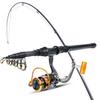 SOUGAYILANG Carbon Fiber Rod Telescopic Fishing Rod M Power Spinning Reel Fishing Tackle Fishing Set