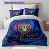 Custom Name Las Vegas Raiders Pattern Bedding Quilt Set  Home Decoration  Gift (1 * duvet cover + 2 * pillowcase  without core)