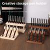 Household Wooden Pen Stand Vertical Pen Holder Creative Office Pen Holder  Kitchen Organizing Box