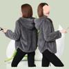 Coral Fleece Jacket Women's Short Autumn and Winter New Small Thickened Hooded Sweater Jacket Large Size Thin