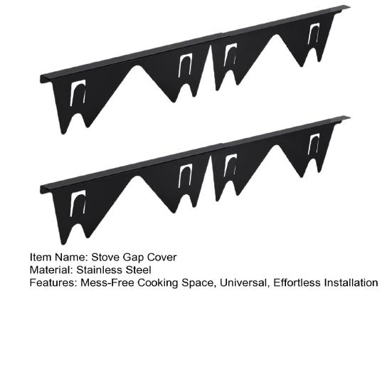 2 шт. Заглушка для зазора плиты из нержавеющей стали, Заполнитель зазора плиты для духовки и столешницы, Термостойкая заглушка для бокового зазора кухонной плиты и столешницы, Защита зазора плиты