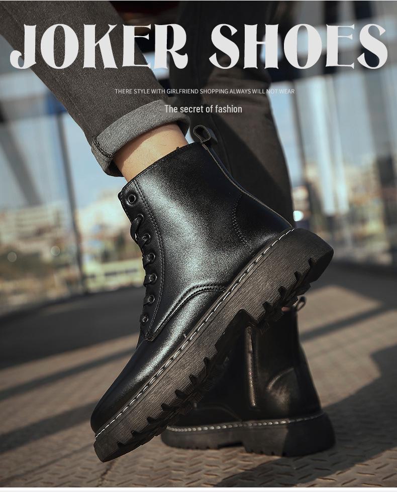 Высокие кожаные ботинки Martin в британском стиле с боковой молнией 2025 года на осень/зиму