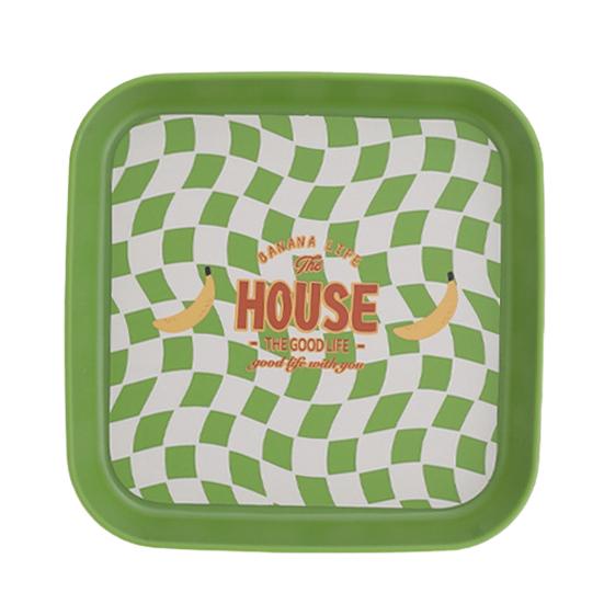 Reusable Easy To Clean Bone Dish BPA Free Stackable Storage Fruit Pattern Plastic Snack Tray