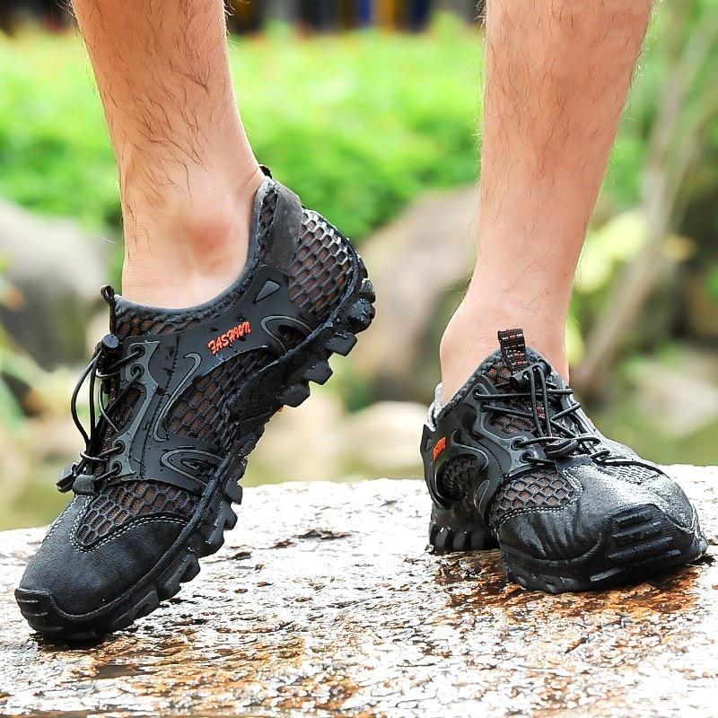 Большие размеры 37-50 походные кроссовки мужские быстросохнущие водонепроницаемые нескользящие дышащие кроссовки для спорта на открытом воздухе