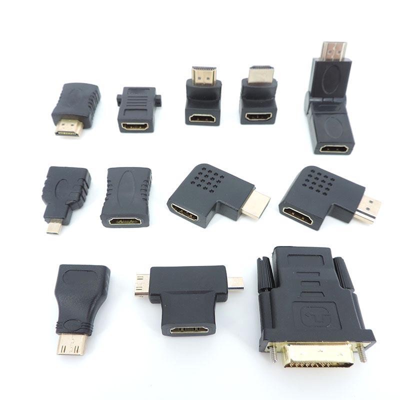 Угловой HDMI-совместимый адаптер-конвертер «папа-мама» Разъем Mini / Micro HDMI-совместимый удлинитель