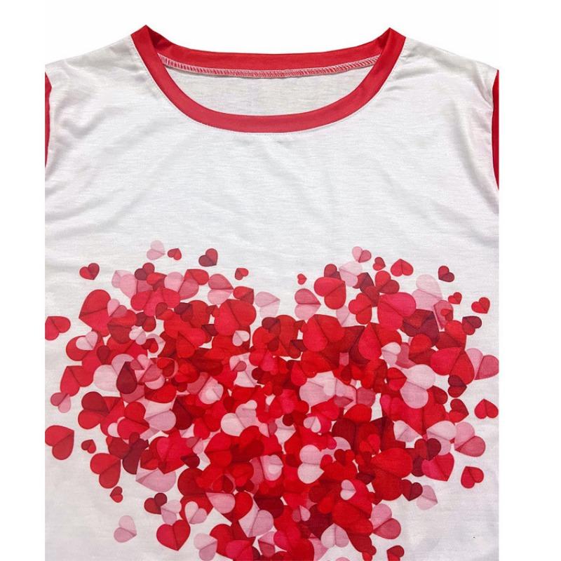 Весна-лето Женская футболка с круглым вырезом и длинными рукавами с принтом «Любовь», повседневный топ с 3D-принтом