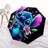 Stitch,Neon Fully automatic themed umbrella   8 ribs durable iron frame, tri fold compact design, perfect as a gift, travel umbrella, unisex