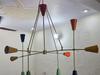 Mid Century Modern Sputnik Chandelier 9 Arm Multicolor Brass Ceiling Light Italian Style Dining Room Lamp