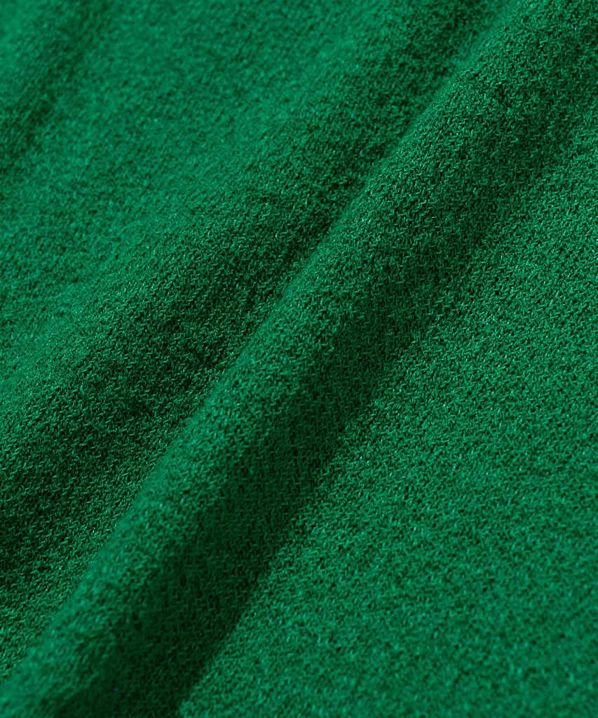 KNITTED Cool Summer Essential Round Short Sleeve Knit Tee Green