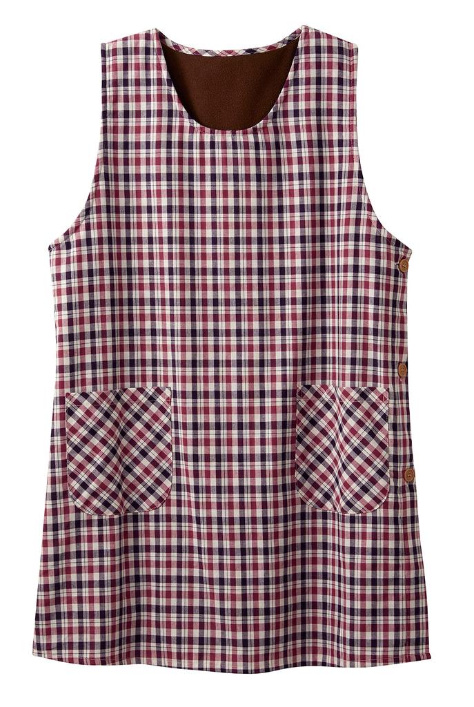 Servan Warm Side Button Fleece-Lined Apron, Wine, M-L