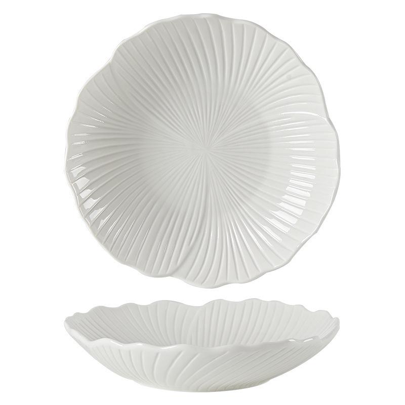 Набор белых керамических тарелок для супа и салата - Посуда в западном стиле для дома и отеля