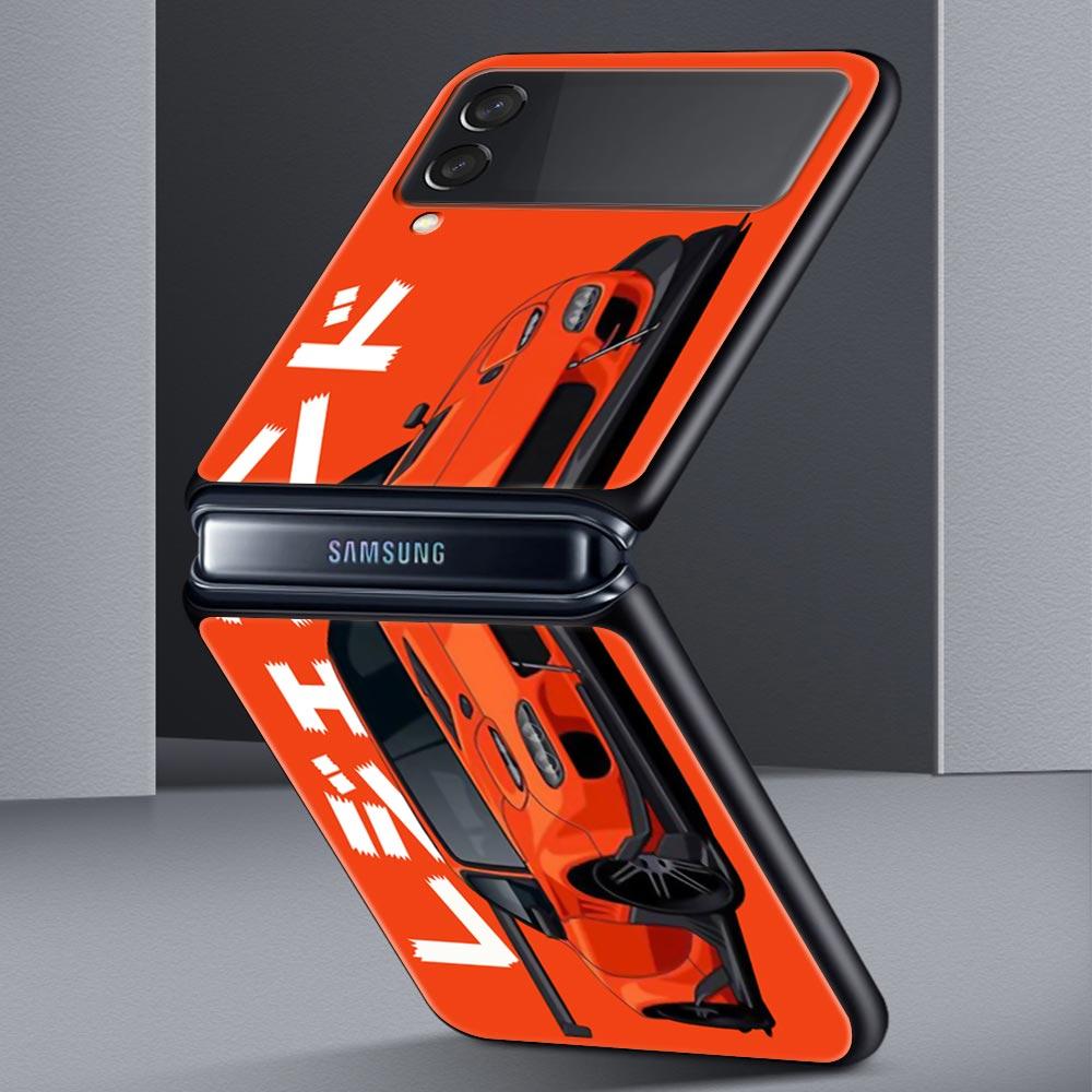 Чехол для телефона Samsung Galaxy Z Flip 3 4 5 складной мобильный чехол жесткий ПК Fundas Capa защитный чехол JDM Tokyo Drift спортивный автомобиль