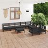 Day and Night - Day and Night Garden Furniture Set 10 Pieces Solid Pine Wood Black