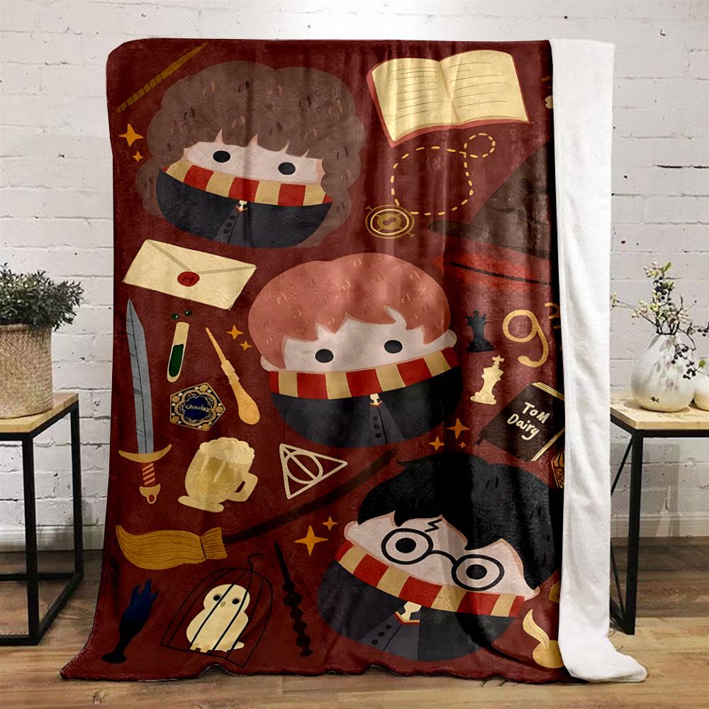 Harry Potter Characters Pattern Blanket bedroom Blanket for Livingroom Couch lunch break Soft throw for Friend's festival Gift