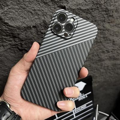 Роскошный ультратонкий матовый чехол из углеродного волокна с текстурой для Iphone 14 13 11 12 Pro Max Mini Xr X Xs 14pro Max противоударный жесткий чехол для ПК