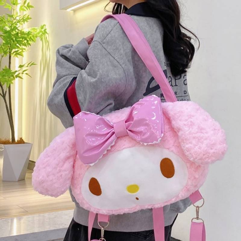 Плюшевый рюкзак My Melody Girls с большой вместимостью для школы и повседневного использования