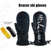 Ski Gloves with Built-in Wrist Guards EVA Shock Absorber Winter Gloves Waterproof Warm Snowboard Gloves for Skiing Cycling