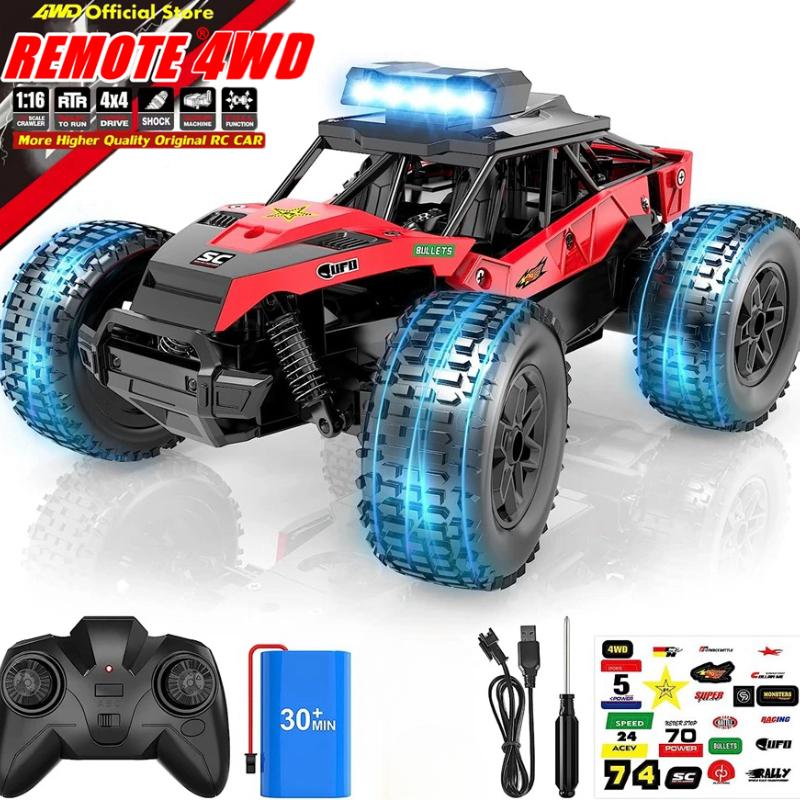Новый высокоскоростной RC автомобиль Drift Truck LED Light 2WD 25 км/ч высокоскоростной внедорожный гоночный автомобиль с одной батареей, долгий срок службы, подходит для детских игрушек, подарков