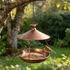 Outdoor Hanging Metal Bird Feeder Weather Resistant Hanging Bird Bath Bird Feeder Bowl  Wild Birds