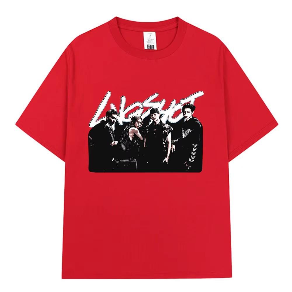 Korean Kpop Hip-hop Group Lngshot T-shirt Men's and Women's Fashion Casual Short-sleeved T-shirt Streetwear